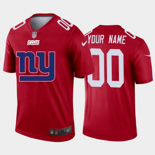 Men's New York Giants Customized Red 2020 Team Big Logo Inverted Legend Stitched Limited Jersey